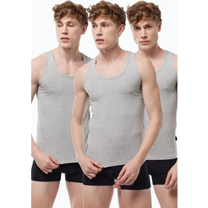 Erkek 3 Lü Gri Modal Atlet 3M008