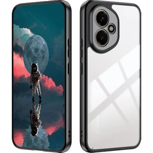 Honor 400 Kılıf Kamera Korumalı Kenarları Renkli Arkası Şeffaf Yumuşak Kenarlı Silikon Sert Kapak