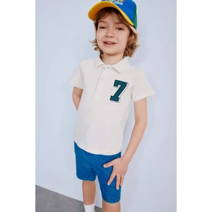 Erkek Bebek Polo Yaka Baskılı Pike Kısa Kollu Tişört E1126A525SM