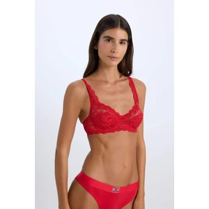 Telli Dantelli Kırmızı Tişört Bra-Fall in Love E2306AX24AU