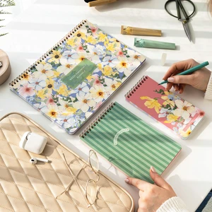 A4 Haftalık ve Günlük 3’lü Masaüstü Süresiz Planlayıcı Set – Çiçekler