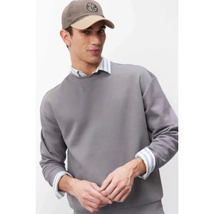 Boxy Fit Bisiklet Yaka Basic Düz Pike Sweatshirt E1519AX25SP
