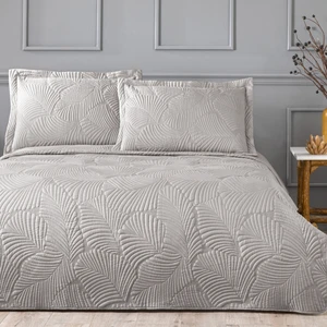 Leaf Çift Kişilik Yatak Örtüsü Seti Vizon