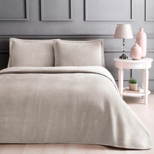 Glace Tek Kişilik Yatak Örtüsü Seti Bej