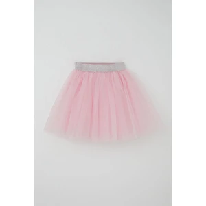 Kız Çocuk Tütü Etek Beli Sim Detaylı Lastikli 5-10 Yaş, Pembe