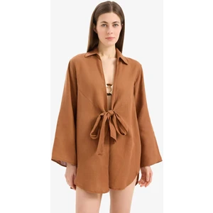 Müslin Önden Bağlamalı Plaj Gömleği-Fall in Love B7333AX25SM