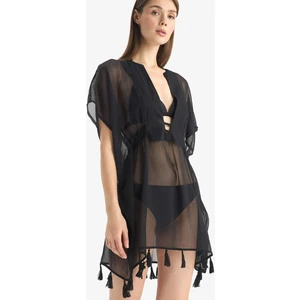 Siyah Şifon Kimono-Fall in Love Z9958AZ25SM