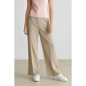 Standart Boy Kumaş Palazzo Pantolon Wide Leg Geniş Bol Paça Basic Düz Yüksek Bel C6402AX25SP