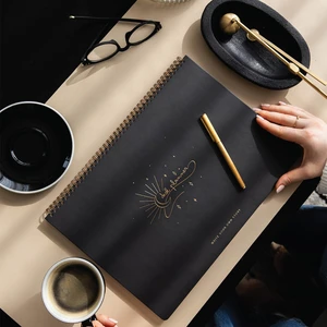 Süresiz Haftalık Spiralli Masaüstü Planlayıcı 24X34 cm - Desk Planner Siyah