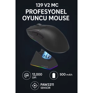 AJ139 V2 Mc Paw 3311 Sensör 3 Modlu 12.000 Dpı Şarj Istasyonlu Oyuncu Mouse
