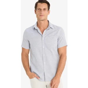 Modern Fit Yazlık Polo Yaka Basic Düz Kısa Kollu Gömlek E5077AX25SM
