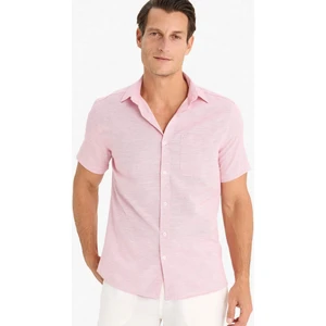 Modern Fit Yazlık Polo Yaka Basic Düz Kısa Kollu Gömlek E5077AX25SM