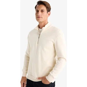 Comfort Regular Fit Rahat Kalıp Fermuarlı Dik Yaka Basic Düz Sweatshirt X7405AZ24AU