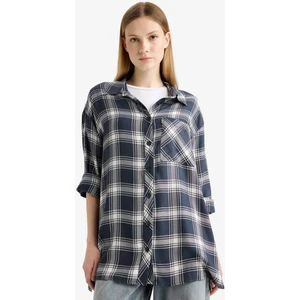 Coool Oversize Geniş Kalıp Kareli Flanel Uzun Kollu Gömlek E4593AX25SP