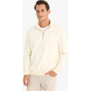 Relax Fit Dik Yaka Fermuarlı Basic Düz Kalın Sweatshirt E5334AX24WN