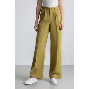 Wide Leg Keten Karışımlı Palazzo Pantolon Yüksek Bel Geniş Bol Paça Pensli Cepli A1922AX25SM