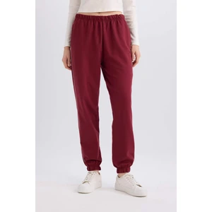 Bordo Jogger Eşofman Altı Cepli Beli Lastikli Bağcıklı Dar Paça Uzun Boy E5976AX25SP