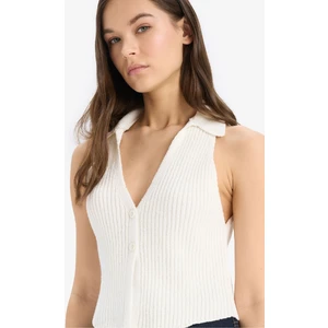 Coool Slim Fit Dar Kesim Düğmeli Triko Yelek	 D3584AX25SP