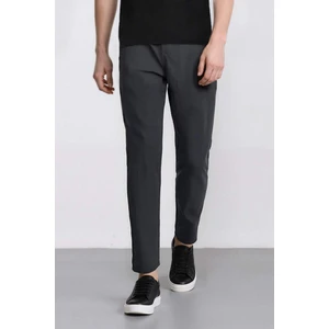 %100 Pamuk Keten Görünümlü Pantolon Beli Lastikli Slim Fit Dar Kesim Cepli Düz Paça D2671AX25SM
