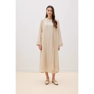 Relax Fit Şal Yaka Krinkıl Kumaş Uzun Kimono E1816AX25SP
