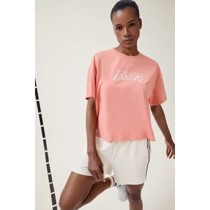 NBA Los Angeles Lakers Oversize Geniş Kalıp Bisiklet Yaka Kısa Kollu Tişört E3827AX25SM