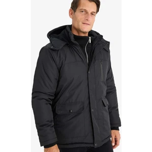 Su İtici Kapüşonlu Mont Polar Astarlı Fermuarlı Cepli Çıtçıtlı E7287AX24WN