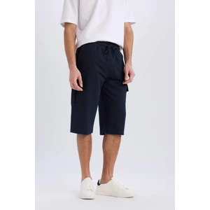 Slim Fit Dar Kesim Kargo Cepli Basic Düz Kapri Şort T4693AZ25SM