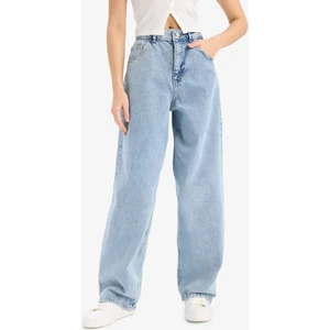 Baggy Fit Yüksek Bel Uzun Jean Yıkamalı Pantolon E3187AX25SP