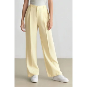 Straight Fit Keten Kumaş Palazzo Pantolon Yüksek Bel Uzun Boy F0112AX25SM