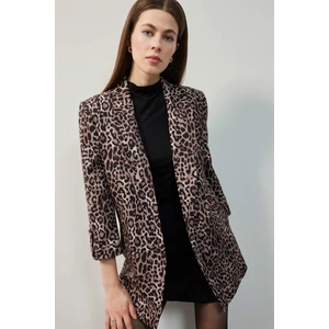 Relax Fit Leopar Desenli Blazer Ceket E1483AX25SM