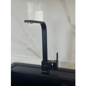 Kare Siyah Model Aç Kapa Mutfak Eviye Bataryası