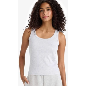 Regular Fit Yuvarlak Yaka Kolsuz Ribana Pijama Üstü-Fall in Love F0110AX25SM