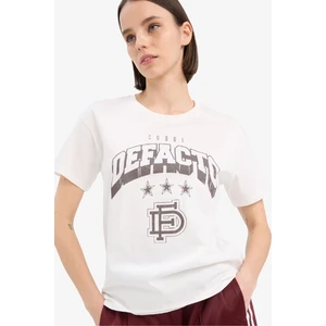 Regular Fit Bisiklet Yaka Baskılı Kısa Kollu Tişört F1208AX25SP