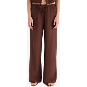 Wide Leg Kumaş Pantolon Çift Cepli Yüksek Bel Geniş Paça E7434AX25SM