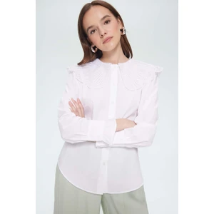 Regular Fit Geniş Yakalı Poplin Uzun Kollu Tesettür Gömlek Tunik F2731AX25SM