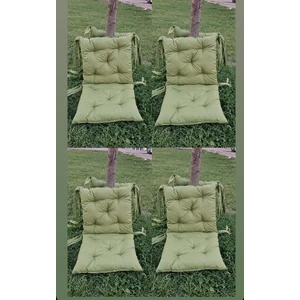 4' Lü Kombin Arkalıklı Pofidik Kare Sandalye Minderi 40 × 85 cm Yeşil