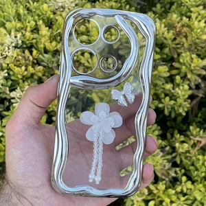 Xiaomi Redmi Note 13 Pro 4g Kılıf Gümüş Taşlı Darbe Önleyici Silikon Kapak