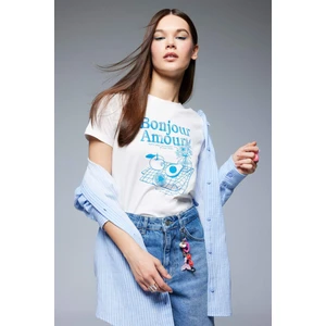 Coool Regular Fit Bisiklet Yaka Baskılı Kısa Kollu Tişört F2653AX25SM