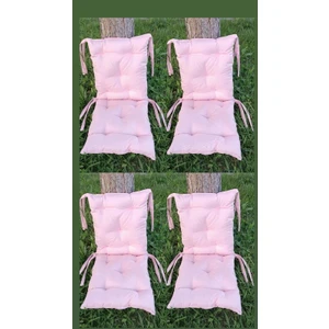 4'lü Kombin Arkalıklı Pofidik Kare Sandalye Minderi 40 × 85 cm Pembe