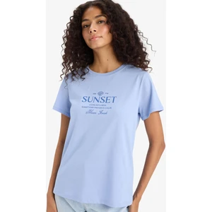 Regular Fit Bisiklet Yaka Baskılı Penye Kısa Kollu Tişört F5890AX25SM