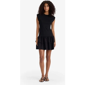 Bisiklet Yaka Kısa Kollu Mini Elbise F6116AX25SM