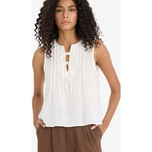 Regular Fit Bisiklet Yaka Önden Bağlamalı Kolsuz Bluz F6070AX25SM