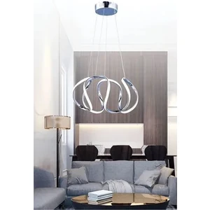 Reel Avize - Badem 6'lı LED Avize - Krom Kasa - 3 Renk Kumandalı