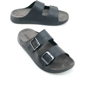 Naturela Comfort Erkek Yazlık Suni Deri Çift Toka Ayarlanabilir Rahat Taban Günlük Terlik