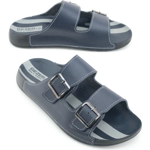 Erkek Yazlık Iki Toka Ayarlanabilir Suni Deri Rahat Taban Günlük Terlik