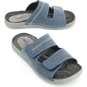 Naturela Comfort Erkek Yazlık Iç Taban Hakiki Deri Çift Cırtlı Ayarlanabilir Rahat Taban Günlük Terlik