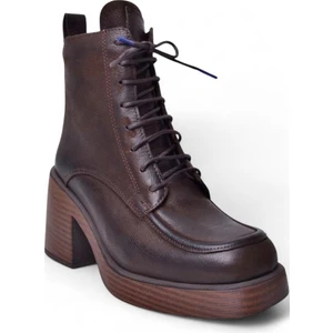 4615 Hakiki Deri Günlük Kadın Bot-Kahverengi Nubuk