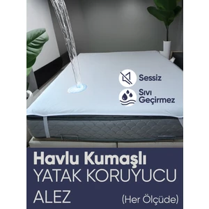 Piyes Home Sıvı Geçirmez Dört Köşe Lastikli Yatak Koruyucu Havlu Alez 180x200