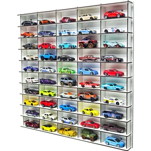 1/64 Hobi Araba Rafı Beyaz 50'li (Hot Wheels, Matchbox)