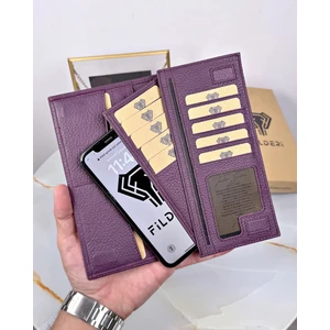 Telefon Bölmeli - Hakiki Deri Cüzdan - Mıknatıslı - Büyük Paraportföy 2047